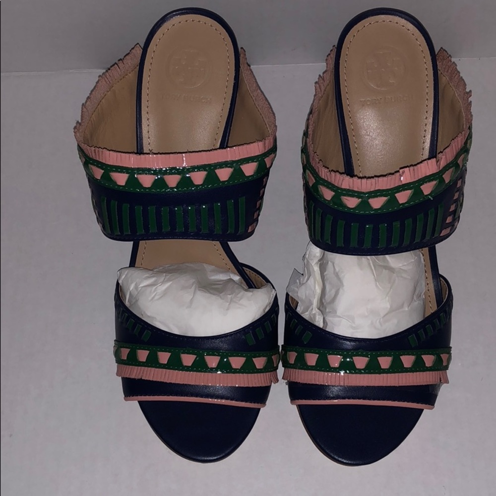 NWT Tory Burch Topanga Navy Sandals, Size 8.5 - Picture 3 of 8